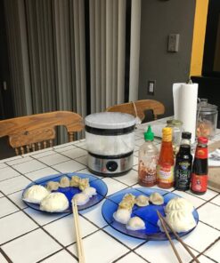 OVENTE 2 Tier Electric Food Steamer for Cooking Vegetables, Stainless Steel Base, Stackable and Dishwasher Safe Baskets, 400W with Auto Shutoff and 60-Minute Timer, 5 Quart Capacity, Silver FS62S 2-Tier 26 71qbLeR6JL