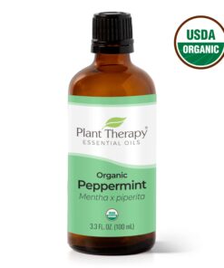 Plant Therapy Organic Peppermint Essential Oil 100% Pure, USDA Certified Organic, Undiluted, Natural Aromatherapy, Therapeutic Grade 100 mL (3.3 oz) 3.3 Fl Oz (Pack of 1) 12 71qbVDaHRTL