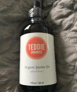 Teddie Organics Golden Jojoba Oil 100% Pure Organic Cold Pressed and Unrefined 4oz - Natural Moisturizer for Face Hair and Sensitive Skin, Carrier Oil for Essential Oils 4 Fl Oz (Pack of 1) 59 71qbugS1eL
