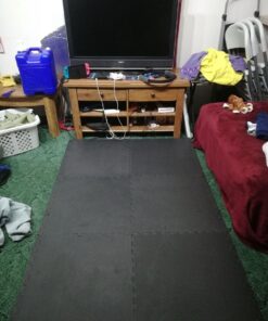 BalanceFrom Puzzle Exercise Mat with EVA Foam Interlocking Tiles for MMA, Exercise, Gymnastics and Home Gym Protective Flooring, Multiple Sizes Black 1/2" Thick, 24 Square Feet 41 71qeQjoI2FL