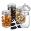 OAMCEG 4 Pack Wide Mouth Mason Jars - 34 OZ Airtight Glass Canning Jars with Leak Proof Rubber Gasket and Clip Top Lids, Perfect for Storing Coffee, Sugar, Flour or Sweets J-1L 17 71qf0mx6TAL