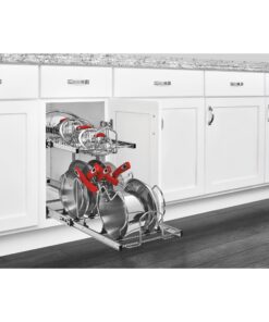 Alternative view of Rev-A-Shelf 2-Tier Kitchen Cabinet Pull Out 12" Cabinet Organizer for Pots, Pans, and Lid Cookware, Adjustable Heavy Duty Wire, Chrome, 5CW2-1222-CR 12 in.