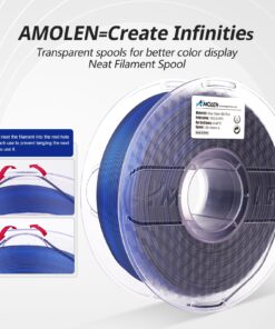 AMOLEN Silk PLA 3D Printer Filament, Dual Color Black Blue PLA 1.75mm, Shiny Color Change Filament 3D Printing PLA Filament for Most FDM 3D Printer, 1kg Spool(2.2lbs) 2 in 1 -Black Blue 11 71qfH1T2gL
