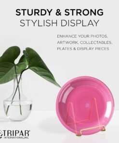 Alternative view of Tripar 4-Inch Metal Gold Plated Square Book Holder/Stand, Wire Mini Easel, Small Photo Stands for Table, Display for Picture Frames, Plaques, & Plates 1