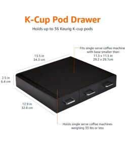 Amazon Basics Coffee Pod Storage Drawer for K-Cup Pods, 36 Pod Capacity, Black 21 71qfXpcs7QL