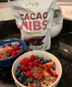 Viva Naturals Organic Cacao Nibs, 2 lb Bag (907g) - Keto Friendly and Vegan Unsweetened Chocolate Chip Substitute, Perfect for Gluten Free Baking, Cacao Nib Smoothies and More, Non-GMO and Gluten Free 2 Pound (Pack of 1) 25 71qfaW5nfnL