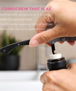 Pocket Prestige Waiters Corkscrew By Coutale Sommelier - Blackwood - French Patented Spring-Loaded Double Lever Wine Bottle Opener for Bartenders and Gifts - Sharp Micro-Serrated Knife 25 71qgnAGlJhL