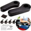 9.99WORLD MALL Golf Cart Armrest-Premium Leather, No Drilling with Cup Holder Rear Seat Kit for EZGO/Club Car/Other, Upgrade Support Frame, Suitable for 1.0" Square Tube Frame Black