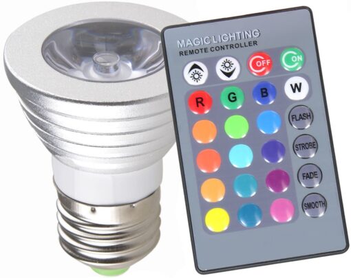 GPCT iMounTEK LED Magic Light Bulb with 16 Colors, 3 Watts, 25000 Hours (Multi Colored (4 Pack))