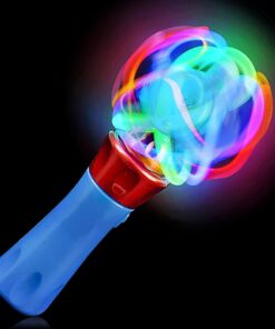 Light Up Orbiter Ball Toy Wand for Kids - Flashing LED Wand for Boys and Girls - Thrilling Spinning Light Show - Batteries Included - Fun Gift or Birthday Party Favor - Classroom Prizes 1 Pack 12 71qiy3AwkvL