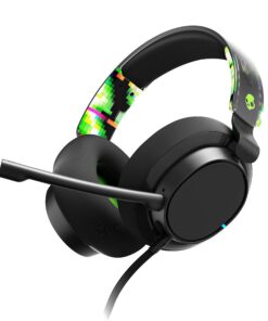 Skullcandy SLYR Pro Multi-Platform Over-Ear Wired Gaming Headset, Enhanced Sound Perception, AI Microphone, Works with Xbox Playstation and PC - Green Green Digi-Hype 20 71qjcytWKVL