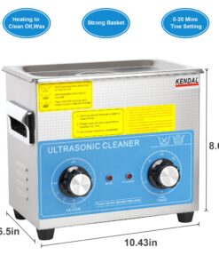 Kendal Commercial Grade 220 Watts 3 Liters Ultrasonic Cleaner HB-23MHT 9 71qjlCfVM6L