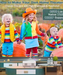 Alternative view of Mini Projector with WiFi, 2023 Upgrade 8500L Portable Projector, Support 1080P Outdoor Movie Projector Compatible with Android/iOS/Windows/TV Stick/HDMI/USB