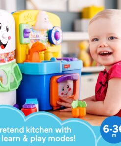 Fisher-Price Laugh & Learn Toddler Playset, Learning Kitchen with Music Lights & Bilingual Content for Baby to Toddler Pretend Play SIOC/FFP Frustration-Free Packaging 15 71qljrNs9aL
