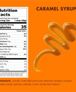 ChocZero's Chocolate and Caramel Syrup. Sugar Free, Low Net Carb, No Preservatives. Gluten Free. No Sugar Alcohols. Great for waffles and pancakes (2 bottles) 14 71qmuauQBUL 1