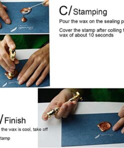 Wax Seal Seal Set, DLD Classic Vintage Antique Wax Print Set Magic School Badge Wax Set Gift Box Set Brown 18 71qnzGRTncL