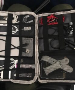 BUBM Double Layer Electronics Organizer, Travel Gadget Bag for Cables, Memory Cards, Flash Hard Drive and More, Fit for iPad or Tablet(up To 9.7")--Large, Gray Large,2-layer 25 71qo2Fs2lxL