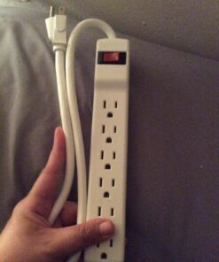 Belkin Power Strip Surge Protector - 6 AC Multiple Outlets, 2 ft Long Heavy Duty Metal Extension Cord for Home, Office, Travel, Computer Desktop & Phone Charging Brick - 200 Joules, White (2 Pack) 2-Pack 17 71qoH0vnbhL