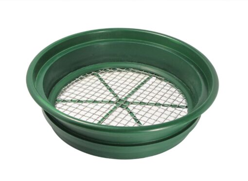 SE 13 1/4 Inch Stackable Classifier Gold Prospecting Pan - 1/2 Inch Stainless Steel Mesh Sifting Pan, Green Pans