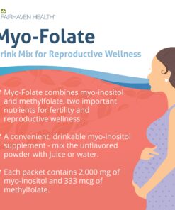 Myo-Folate Drinkable Fertility Supplement for Women with Myo-Inositol and Folate (Folic Acid) to Support Ovulation and Cycle Regularity, Unflavored Powder with Vitamins for Trying to Conceive Women 11 71qpXMgY6FL