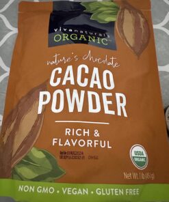 Viva Naturals Organic Cacao Powder, 1lb - Unsweetened Cacao Powder With Rich Dark Chocolate Flavor, Perfect for Baking & Smoothies, Non-GMO, Certified Vegan & Gluten-Free, 454 g 1 Pound (Pack of 1) 26 71qpZzHhewL