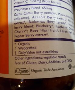PURE SYNERGY Pure Radiance C | Organic Vitamin C Capsules | 100% Natural, Whole Food, Non-GMO Supplement with Camu Camu Extract | for Immune and Collagen Support (90 Capsules) 41 71qs2dXzGaL