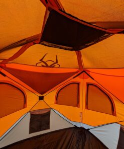 Gazelle Tents T4 Hub Tent, Easy 90 Second Set-Up, UV Resistant, Removable Floor, 4-Person, Orange, 78"x 94" x 94" 22272 T4 Orange/Grey 64 71qs4TDgXlL