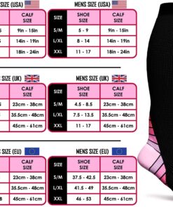 Physix Gear Compression Socks for Men & Women 20-30 mmhg Graduated Athletic for Running Nurses Shin Splints Flight Travel Black/Pink Small-Medium 21 71qsVnVSyAL