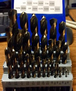 COMOWARE 29-Piece Drill Bit Set, High-Speed Steel Black and Gold Finish with 135 Degree Split Point Tip, 1/16" to 1/2" x 64ths Increments 29 pcs Black Gold 23 71qt71ZNeL