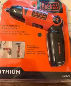 BLACK+DECKER Cordless Screwdriver with Pivoting Handle, Electric Screwdriver, 180 RPM, 3.6V, Charger and 2 Hex Shank Bits Included (Li2000) Screwdriver Only 53 71qt9CZDDzL