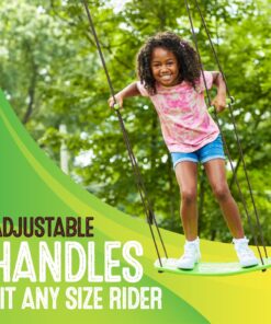 Swurfer Kick Stand Up Outdoor Surfing Tree Swing for Kids Up to 150 Lbs - Hang from Up to 10 Feet High - Includes 24"" SwingBoard, Rope & Handles Green 17 71qtv0hujZL