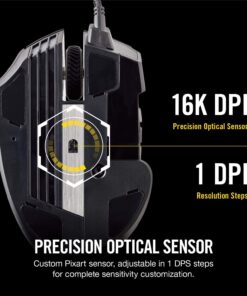 Corsair Scimitar Pro RGB - MMO Gaming Mouse - 16,000 DPI Optical Sensor - 12 Programmable Side Buttons - Black 25 71qu9O6YPXL
