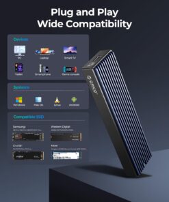 ORICO M.2 NVMe SSD Enclosure, USB 3.1 Gen 2 (10 Gbps) to NVMe PCI-E M.2 SSD Case Support UASP for NVMe SSD Size 2230/2242/2260/2280(up to 4TB) (M.2 NVMe) 47 71quQEumjL