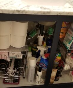 Simple Houseware Stackable 2 Tier Sliding Basket Organizer Drawer, Chrome 2-Tier 33 71quTW36cL