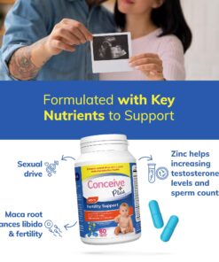 Conceive Plus Fertility Supplements for Men, Male Fertility Booster Prenatal – Optimal Sperm Count & Motility - Maca, L-Arginine, Zinc, Folate Folic Acid & Magnesium – 60 Vegetarian Soft Blue Capsules 26 71quXw32TbL 2