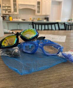 COOLOO Swim Goggles, 2 Pack Swimming Goggles for Men Women, Goggles Swimming Adult Youth Teen Kids, Anti Fog Pool Goggles A.black Yellow & Blue 33 71qvKneh6bL
