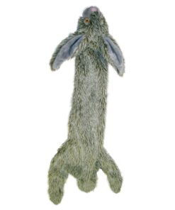 SPOT by Ethical Products Skinneeez - The Original Stuffless Stuffingless Dog Squeak Tug Toy Small and Large Dogs Puppy Chew Alternative Interactive Dog Toy - Rabbit