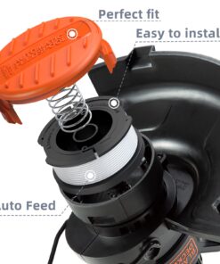 10 Pack String Trimmer Replacement Spool Compatible with Black+Decker, 240ft 0.065" AF-100 Autofeed Replacement Spools - Compatible with Black+Decker String Trimmers(8-Line Spool + 2 Cap+2 Spring) 23 71qvvkpIWrL
