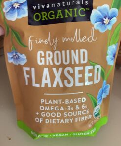 Viva Naturals Organic Ground Flaxseed - Premium Quality Plant-Based Protein and Vegan Omega 3 with Fiber, Perfect for Smoothies, Non-GMO and Gluten Free, 15 oz (425 g) 15 Ounce (Pack of 1) 33 71qwh855EKL