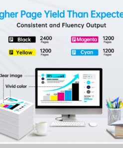 BINKSYLER LC20E XXL BK/C/Y/M Ink Cartridges Super High Yield Replacement for Brother LC20EBK LC20EC LC20EM LC20EY Work for Brother MFC-J985DW J985DWXL J775DW J5920DW Printer (3BK 3C 3M 3Y) 12 Pack 3 Black 3 Cyan 3 Magenta 3 Yellow 9 71qx0LM8z2L
