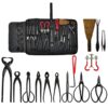 Voilamart 14 Piece Bonsai Tools Kit with Case, Carbon Steel Scissor Cutter Shear Set Garden Plant Tools 14PCS Kit 19 71qxKCMvQiL