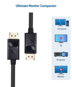 Cable Matters 4K DisplayPort to DisplayPort Cable, Computer Monitor Cable 10 ft, 4K@60Hz, 2K@144Hz, Display Cable, Male to Male Display Port Cable, Gold-Plated DP to DP Cable, 10 Feet 21 71qy7F3IrL