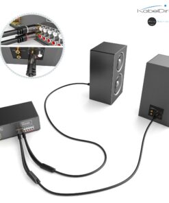 KabelDirekt – RCA/Phono Y Cable – 10ft Long – 1 to 2 RCA/Phono, Stereo Audio Cable (Coax Cable, RCA/Phono Male/Male Plugs, Analog/Digital, Adapter for subs/amps/Hi-Fis/Home Theater/receivers, Black) 10 feet 12 71r NwlDswL