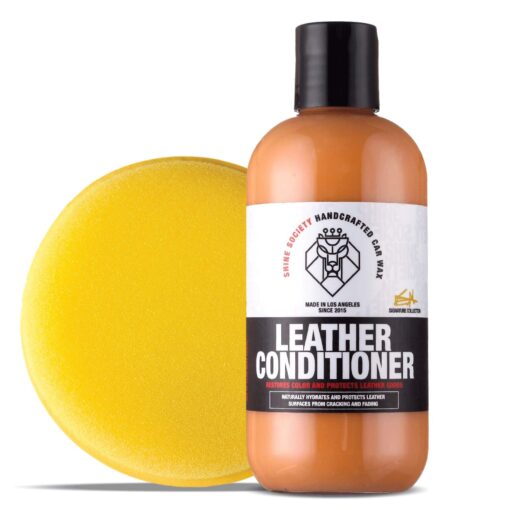 Shine Society Leather Cream Restorer and Conditioner with Foam Applicator Pad (8 oz) 8 Ounce