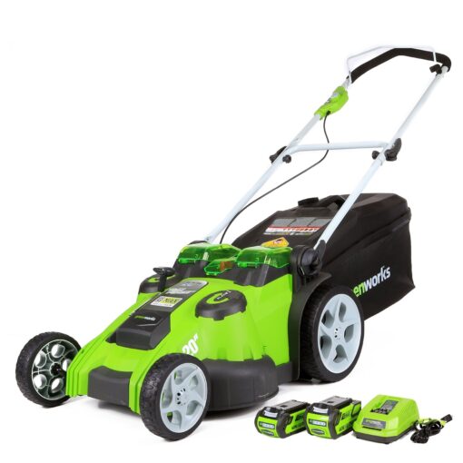 Greenworks 40V 20" Dual Blade Cordless (Push) Lawn Mower (75+ Compatible Tools), 4.0Ah + 2.0Ah Battery and Charger Included 20" Poly Mower (4.0Ah+2.0Ah)