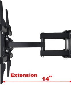 VideoSecu MW380B5 Full Motion Articulating TV Wall Mount Bracket for Most 37"-70" LED LCD UHD Plasma HDTV Up to 125 lbs with 684x400 600x400 400x400 150x100mm, Dual Arm Pulls Out Up to 14" AW9 53 71r1BpFY49L