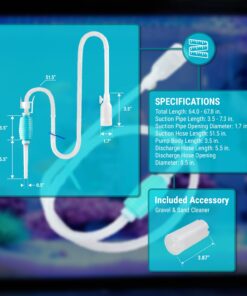 TERA PUMP TRFTCLN Aquarium Gravel Cleaner (BPA Free) Fish Tank Sand Cleaner Aquarium Gravel Cleaner with Long Nozzle & Water Flow Controller, (10-20 Gallon Tank) Large 28 71r2jxr6V7L