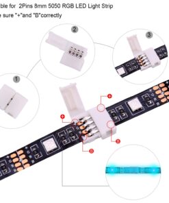 5050 4Pin LED Strip Connector Kit - iCreating 10mm RGB 4 Pin LED Connector Accessories Kit Include L LED Connectors for Strip Lights, 4-pin LED Light Strip Connectors with Wire, LED Extension Cable 16.4ft 24 71r4 iTMzbL