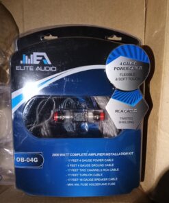 Elite Audio Base Series Full Amplifier Install Kit - 2000W Max Power, 4-Gauge Power & Ground, Mini ANL Fuse & Holder, 17ft 2-Ch RCA Cable, 16-Gauge Speaker Wire (Model: EA-OB04G) 19 71r4HqnwVpL