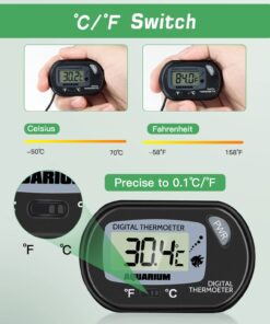 ZACRO 2 Pack Digital Aquarium Thermometer, Fish Tank Thermometer, Water Thermometer with Large LCD Display,Reptile Thermometer for Fish Tank Water Terrarium 27 71r53UuIUJL
